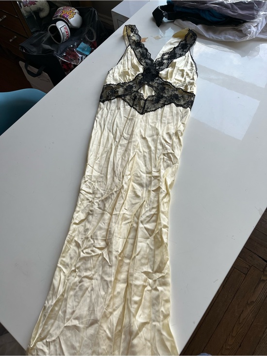 SIR the label Dresses & Skirts - SIR the label Ivory Slip Dress with Black Lace